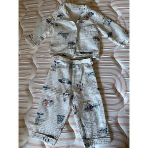 Kids Airplane Print Pajama Set